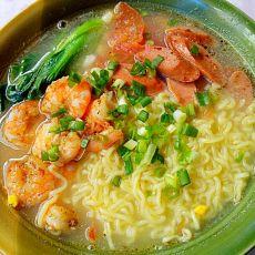 虾仁骨汤面#小虾创意料理#